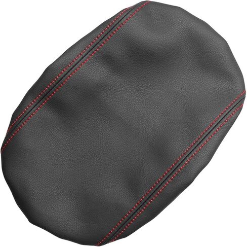 Leather Center Console Armrest Cover replacement for Honda Civic 2022 2023 Sedan LX Sport EX Touring, Hatchback LX Sport EX-L Sport Touring Black (Gray line,Red line) (black (Gray line)) in Saudi Arabia
