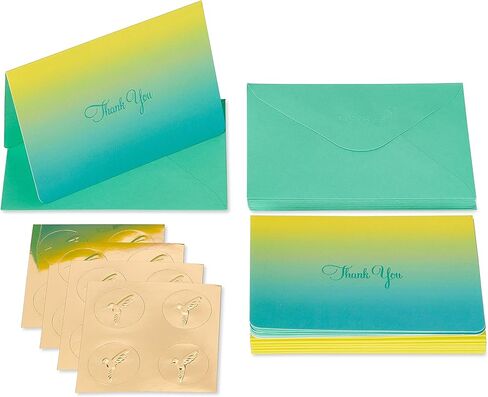 Papyrus 14-Count Blank Thank You Cards with Envelopes (Green Stripes) in Saudi Arabia
