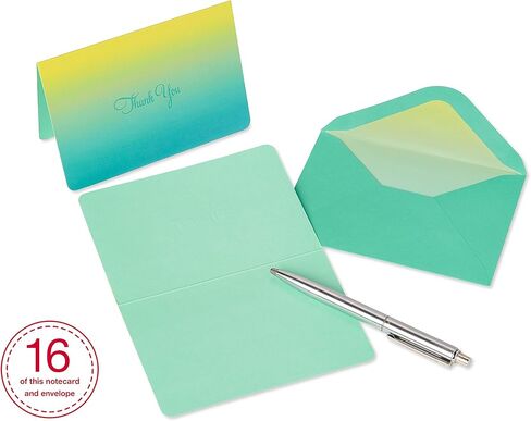 Papyrus 14-Count Blank Thank You Cards with Envelopes (Green Stripes) in Saudi Arabia