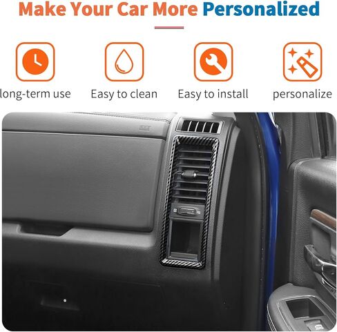 JeCar 3pcs Black Carbon Fiber Interior Trim Kit for 2010-2017 Dodge Ram Interior Accessories in Saudi Arabia