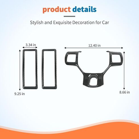 JeCar 3pcs Black Carbon Fiber Interior Trim Kit for 2010-2017 Dodge Ram Interior Accessories in Saudi Arabia