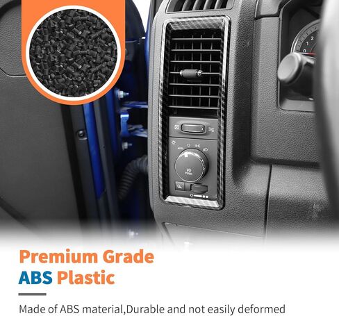 JeCar 3pcs Black Carbon Fiber Interior Trim Kit for 2010-2017 Dodge Ram Interior Accessories in Saudi Arabia