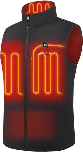 Venustas Softshell Heated Vest for Men, 10 Hrs Runtime, Electric Heating Golf Vest, lightweight windproof vest in Saudi Arabia