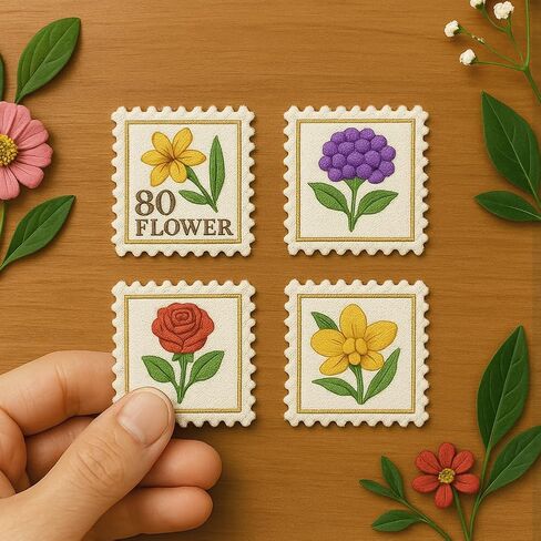 22Pcs Stamp Flower Water Soluble Hand Sewing Stabilizers, 8.3"x11.7" Stamp Bookmark Embroidery Pattern Stabilizer, 4 Sheets Floral Hat Stick and Stitch Embroidery Paper Sticker in Saudi Arabia