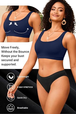 المرأة الرياضة البرازيلي ملابس السباحة الأعلى - السباحة الصدرية بيكيني الأعلى فقط مغرفة الرقبة الاستحمام الأعلى 2025 ملابس السباحة in Kuwait