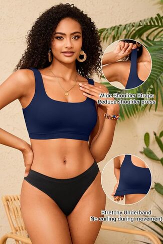 المرأة الرياضة البرازيلي ملابس السباحة الأعلى - السباحة الصدرية بيكيني الأعلى فقط مغرفة الرقبة الاستحمام الأعلى 2025 ملابس السباحة in Kuwait