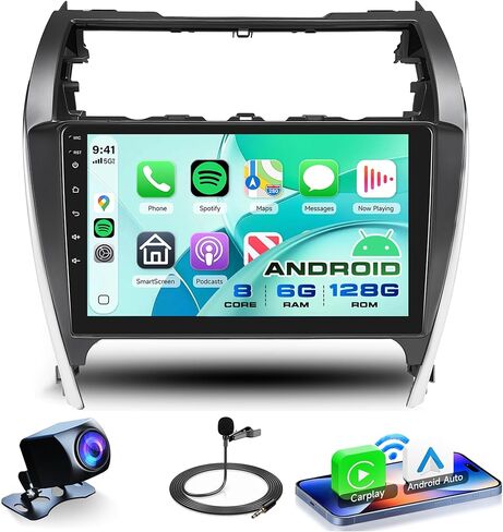 6G+128G 8 Core Android 13 Car Stereo Car Radio for Toyota Camry 2012 2013 2014 Wireless Carplay DSP-36, Rimoody 10.1'' Touchscreen GPS WiFi Bluetooth FM/RDS Mirror Link 59-UI Themes Backup Camera in Saudi Arabia