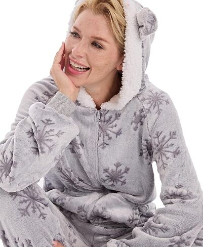 Onesie Pajamas for Women Fleece Womens Onesie Pajamas, Fuzzy Pajama Onesies for Women in Kuwait