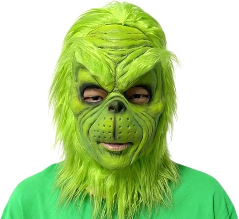 WPOZD Green Monster Mask Christmas Cosplay Mask Green Latex Full Head Mask The Costume Adult in Saudi Arabia