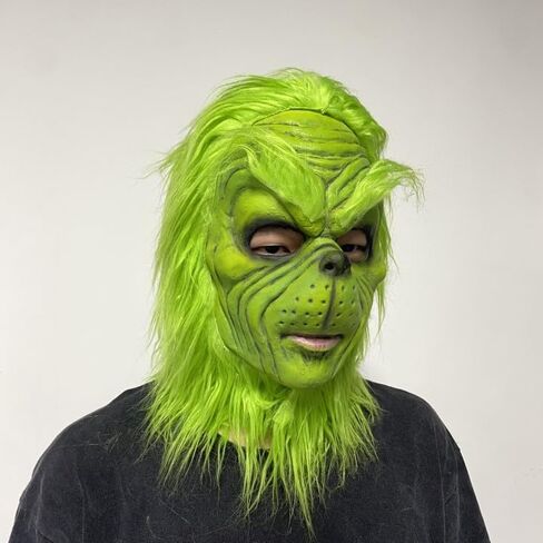 WPOZD Green Monster Mask Christmas Cosplay Mask Green Latex Full Head Mask The Costume Adult in Saudi Arabia