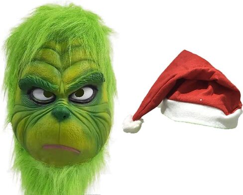 WPOZD Green Monster Mask Christmas Cosplay Mask Green Latex Full Head Mask The Costume Adult in Saudi Arabia