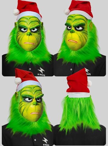 WPOZD Green Monster Mask Christmas Cosplay Mask Green Latex Full Head Mask The Costume Adult in Saudi Arabia