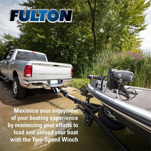 Fulton 142314 XLT Boat Trailer Winch with 20 Foot Winch Strap with Hook, 1,800 lbs. Capacity, Single-Speed Hand Crank Winch, Solid Drum Gear System in Saudi Arabia