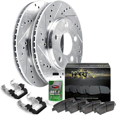 Hart Brakes Front Brakes Pads and Rotors Kit| Front Brakes Rotors| Front Rotors And Brake Pads Kit| Ceramic Front Brakes and Rotors| Brake Kit| Fit 1975-1983 Toyota Pickup in Saudi Arabia