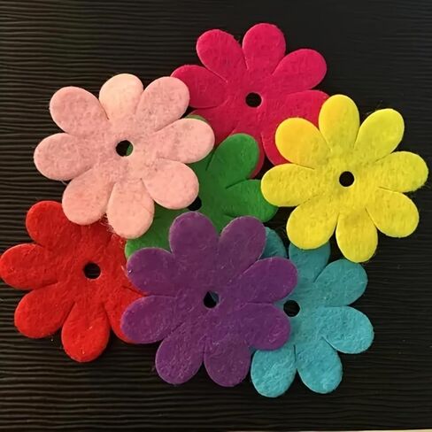 40pcs Felt Flower Scrapbook Stickers, Assorted Colors, DIY Craft Embellishments for Wedding Decorations and Projects, Scrapbooking Essentials Craft Felt Flowers in Saudi Arabia