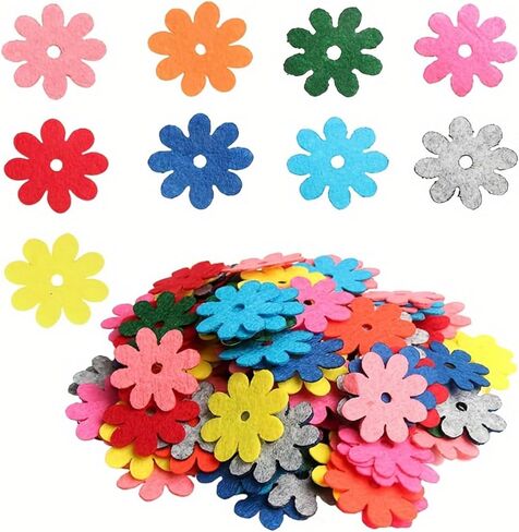 40pcs Felt Flower Scrapbook Stickers, Assorted Colors, DIY Craft Embellishments for Wedding Decorations and Projects, Scrapbooking Essentials Craft Felt Flowers in Saudi Arabia