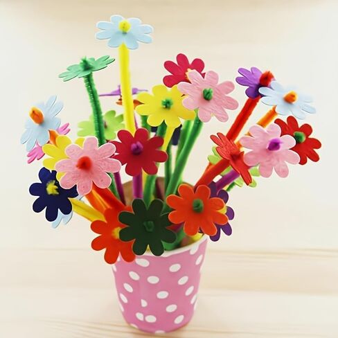 40pcs Felt Flower Scrapbook Stickers, Assorted Colors, DIY Craft Embellishments for Wedding Decorations and Projects, Scrapbooking Essentials Craft Felt Flowers in Saudi Arabia
