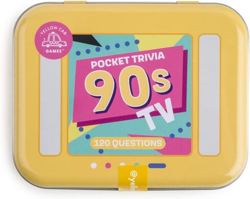 لعبة TV Trivial Pursuit - مجموعة ألعاب البطاقات الممتعة والصعبة في التسعينات المكونة من 60 بطاقة مع 120 سؤال - ألعاب الجيب سهلة اللعب in Kuwait