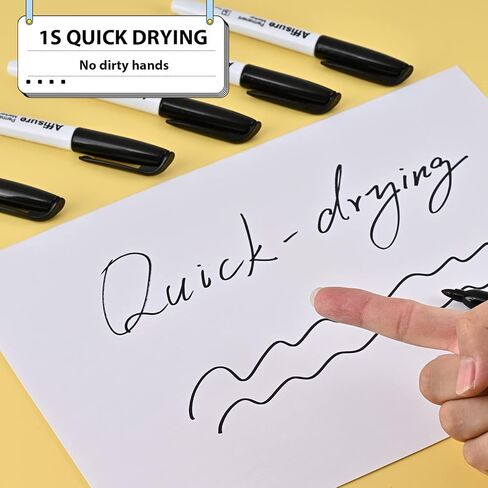 أقلام تحديد دائمة، أسود، أزرق، أحمر، 15 عبوة، نقطة دقيقة، مجموعة ألوان متنوعة، تعمل على الخشب والبلاستيك والمعادن وأكثر من ذلك، للبالغين، الفنان، المعلم، الأطفال in Kuwait