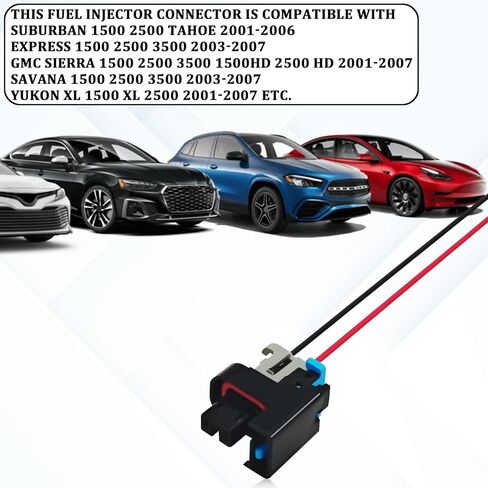 8 PCS Fuel Injector Connector Pigtail, Fuel Injector Wiring Harness Compatible with Chevrolet GMC 1500 2500 3500 Mini Multec 2, Replace 17113553 17113698 WPINJ31X8 in Saudi Arabia