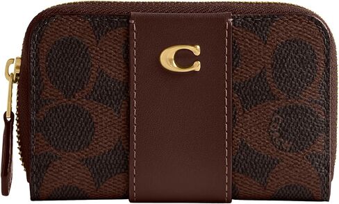 COACH Women's Essential Small Zip Around Card Case, Tan Rust in Saudi Arabia