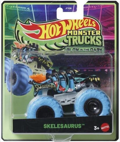 Hot Wheels Monster Trucks Glow in The Dark 2025 Skelesaurus 1:64 Scale in Saudi Arabia