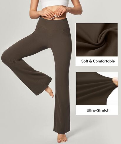 IUGA Yoga Pants Women Wide Leg High Waist Bootcut Workout Flare Leggings Tummy Control Work Dress Pants Women 4 Pockets in Saudi Arabia