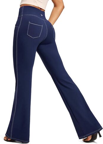 IUGA Yoga Pants Women Wide Leg High Waist Bootcut Workout Flare Leggings Tummy Control Work Dress Pants Women 4 Pockets in Saudi Arabia