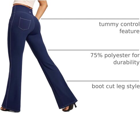 IUGA Yoga Pants Women Wide Leg High Waist Bootcut Workout Flare Leggings Tummy Control Work Dress Pants Women 4 Pockets in Saudi Arabia
