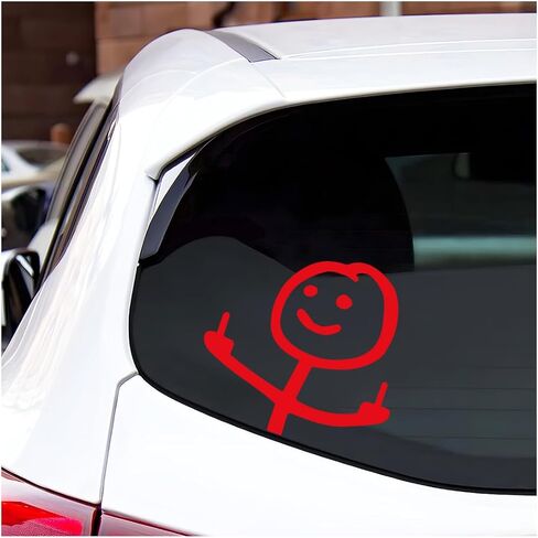 Graffiti Villain Middle Finger Decal, Vinyl Group Funny Fuck You Automotive Decorative Stickers, Car Windshield and Computer Panel Middle Finger Sticker, Car Accessories (Pink) in Saudi Arabia