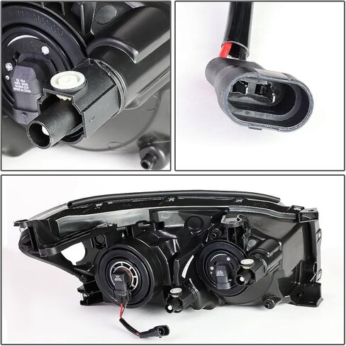 مجموعة المصابيح الأمامية من نوع Auto Dynasty متوافقة مع 2009 2010 2011 2012 RAV4، استبدال المصابيح الأمامية لجهاز العرض طراز OE، جانب السائق والراكب، غطاء أسود زاوية شفافة in Kuwait