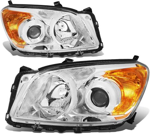 مجموعة المصابيح الأمامية من نوع Auto Dynasty متوافقة مع 2009 2010 2011 2012 RAV4، استبدال المصابيح الأمامية لجهاز العرض طراز OE، جانب السائق والراكب، غطاء أسود زاوية شفافة in Kuwait