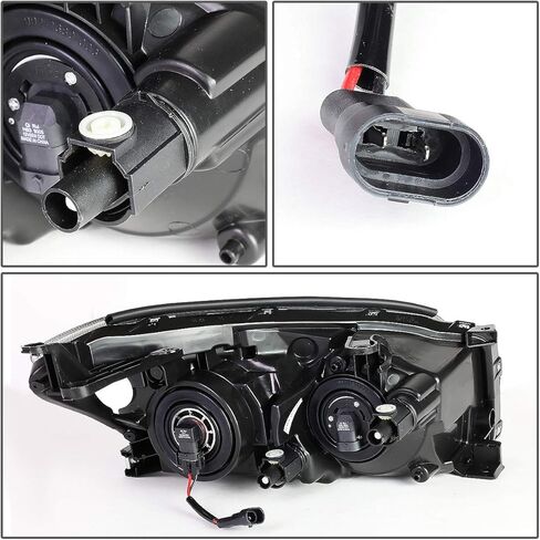 مجموعة المصابيح الأمامية من نوع Auto Dynasty متوافقة مع 2009 2010 2011 2012 RAV4، استبدال المصابيح الأمامية لجهاز العرض طراز OE، جانب السائق والراكب، غطاء أسود زاوية شفافة in Kuwait
