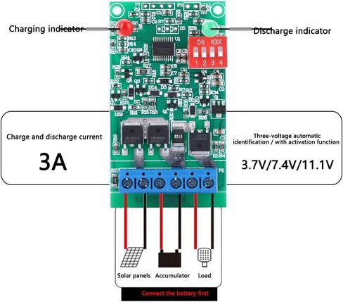 Solar Lamp Controller Module, 3A 3.7V/7.4V/11.1V Lithium Battery Charging Controller for DIY Street Lights Garden Lights in Saudi Arabia
