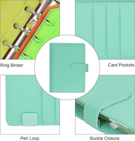 Budget Binders, PU Leather Money Saving Binders with Colorful Zipper, A6 6 Pre Punched Holes Budget Binders for Home Office Travel in Saudi Arabia
