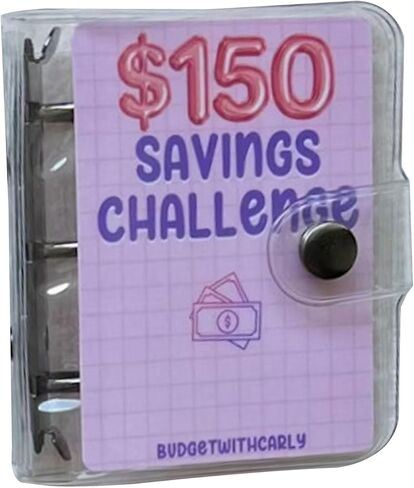 PANGBOER Miniature Binders Savings Challenge $150/300/ /1000 Saving Money Budgets Cash Envelope Wallet Budget Binders Notebook in Saudi Arabia