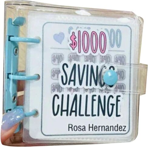 PANGBOER Miniature Binders Savings Challenge $150/300/ /1000 Saving Money Budgets Cash Envelope Wallet Budget Binders Notebook in Saudi Arabia