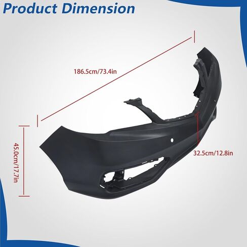 WFLNHB Plastic Front Bumper Cover Primed with Parking Sensor Holes Without Tow Hook Holes Replacement for RDX 2016-2018 04711TX4A60ZZ in Saudi Arabia