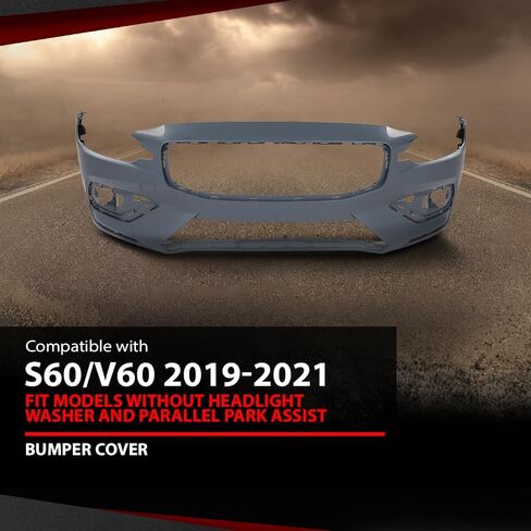 غطاء المصد الأمامي من CHEDA متوافق مع موديلات فولفو S60 V60 2019-2021 بدون غسالة المصابيح الأمامية ومساعد الركن الموازي 397964230، 36011940، VO1000248 أزرق in Saudi Arabia