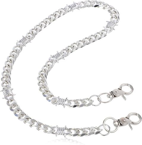 Wallet Chain Silver Heavy Duty Metal Keychain Pants Chain Hip Hop Punk Pocket Chain Goth Accessories for Women Men in Saudi Arabia