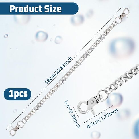 Wallet Chain Silver Heavy Duty Metal Keychain Pants Chain Hip Hop Punk Pocket Chain Goth Accessories for Women Men in Saudi Arabia