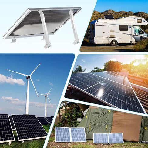 2 Sets Adjustable Solar Panel Tilts Mount Brackets Aluminum Alloy Mounting Brackets Kit Support 50W 70W 100W 150W 200W 300W 400W Solar Panel for Roof/RV/Boat/Wall/Off-Grid/Camping in Kuwait