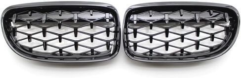 Chrome Front Bumper Kidney Grille Diamond Meteor Racing Grill 51137201969 51137201970 For BMW 3 Series E90 2009 2010 2011 2012(Sliver) in Saudi Arabia