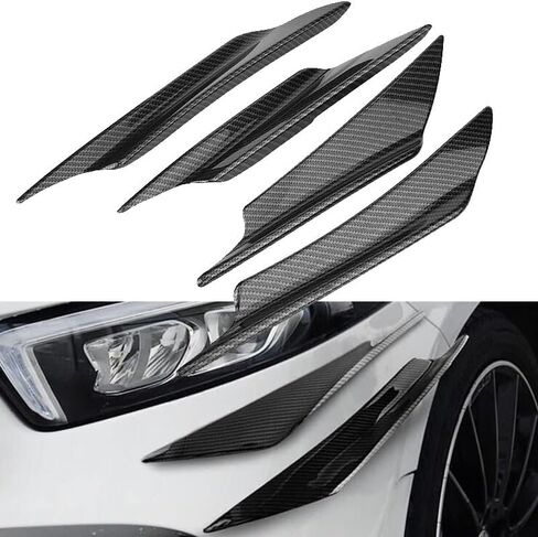 4PCS Car Front Bumper Lip Splitter Fins Body Spoiler Universal for VW for Golf MK7 MK6 for BMW for Benz for Audi for Honda(Carbon Fiber) in Saudi Arabia
