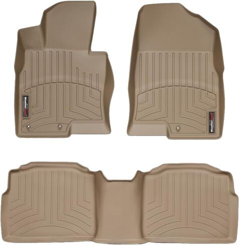 بطانات أرضية مخصصة من Weathertech لسيارة Hyundai Sonata وSonata Hybrid وSonata - الصف الأول والثاني (44296-1-2)، أسود in Kuwait