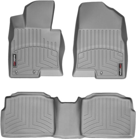 بطانات أرضية مخصصة من Weathertech لسيارة Hyundai Sonata وSonata Hybrid وSonata - الصف الأول والثاني (44296-1-2)، أسود in Kuwait