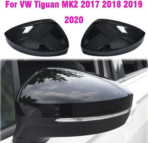 Rearview Side Wing Mirror Caps Cover for VW Tiguan Allspace L MK2 2017 2018 2019 2020 Replacement Matt Chrome(Matt Chrome) in Saudi Arabia