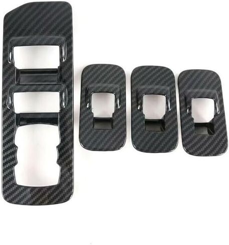 Car Window Lift Switch Button Cover Trim Stickers for Ford F150 F-150 2015-2020 Carbon Pattern Interior Door Armrest Panel Frame in Saudi Arabia