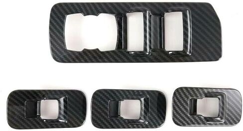 Car Window Lift Switch Button Cover Trim Stickers for Ford F150 F-150 2015-2020 Carbon Pattern Interior Door Armrest Panel Frame in Saudi Arabia