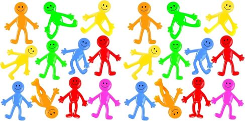 60 قطعة من POPLAY رجل قابل للانحناء بوجه مبتسم، شخصيات قابلة للتمدد هدايا الحفلات، ألعاب فيدجيت لزجة لتخفيف التوتر، أكياس جيدة لتخزين حشوات البيناتا in Kuwait